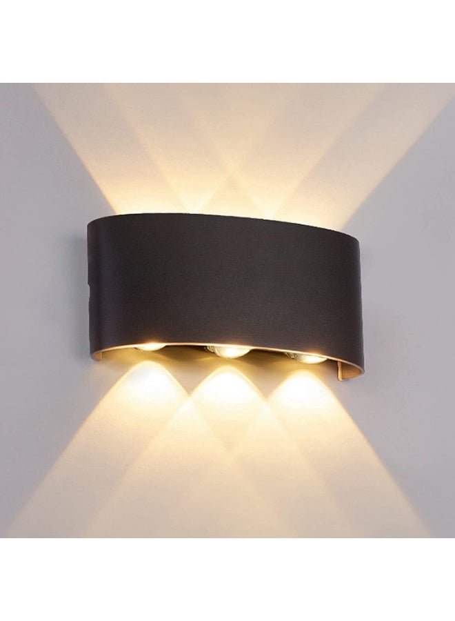 AFN Outdoor LED Wall Light 6W, Warm White 3000K, IP65 Waterproof Up and Down Wall Sconce, Hardwired AC 85-265V (Not Battery/Not Stick-On), Aluminium, Black - Image 1